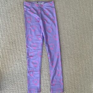 Goldsheep girls purple neon heart legging size L NWOT